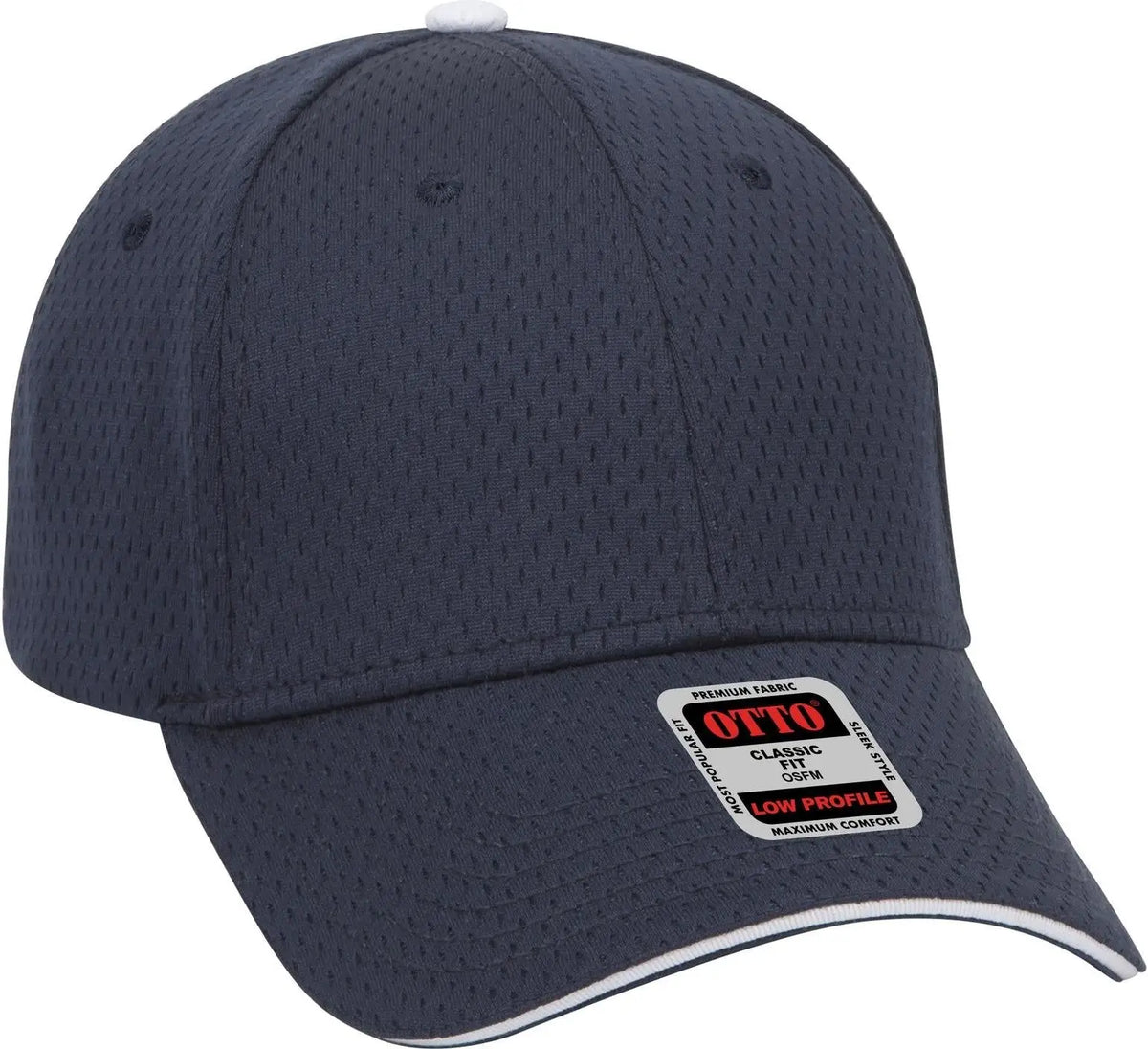 Otto 23-368 6 Panel Low Profile Baseball Cap - Nvy/nvy/wht
