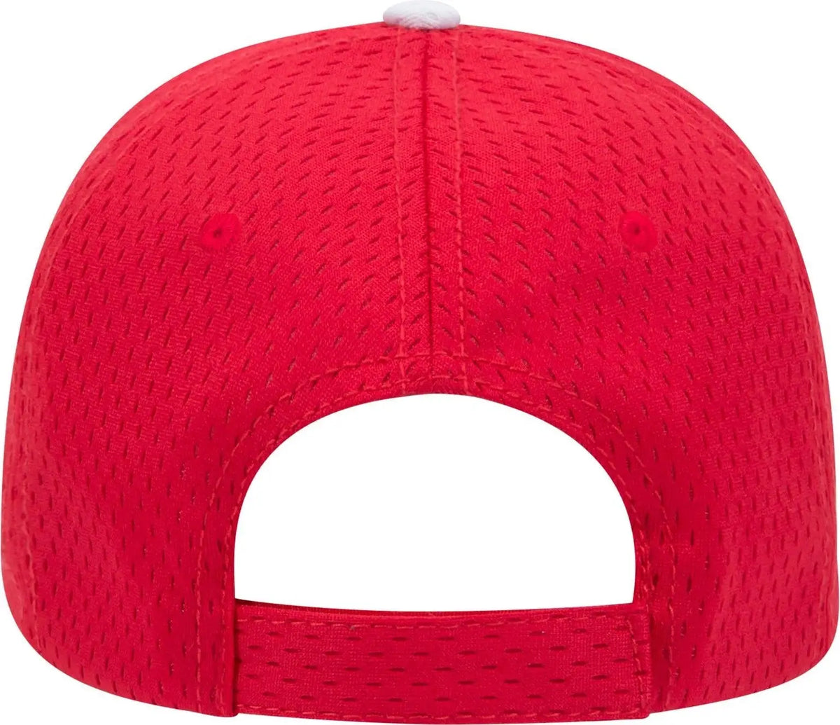 Otto 23-368 6 Panel Low Profile Baseball Cap - Red/red/wht - 1/2’’ - 7 5/8’’