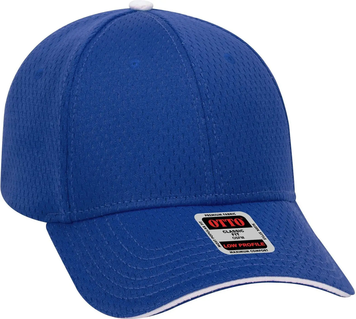 Otto 23-368 6 Panel Low Profile Baseball Cap - Ryl/ryl/wht - 1/2’’ - 7 5/8’’