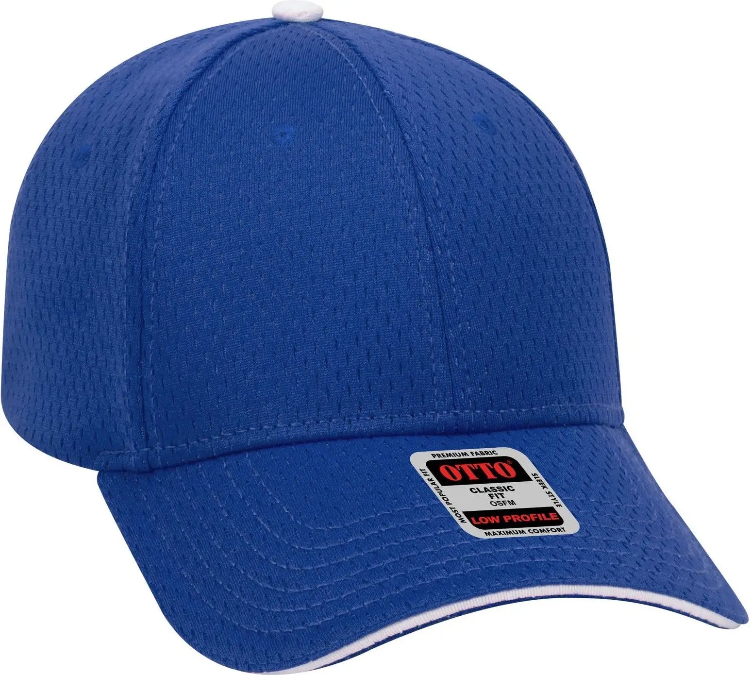Otto 23-368 6 Panel Low Profile Baseball Cap - Ryl/ryl/wht