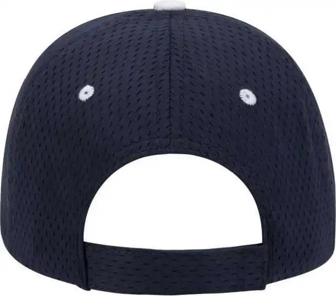 Otto 23-368 Polyester Pro Mesh Sandwich Visor Low Profile Style Structured Firm Front Panel Cap - Navy White - one Size