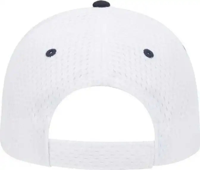 Otto 23-368 Polyester Pro Mesh Sandwich Visor Low Profile Style Structured Firm Front Panel Cap - White Navy - one Size