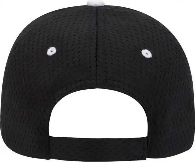 Otto 23-368 Polyester Pro Mesh Sandwich Visor Low Profile Style Structured Firm Front Panel Cap - Black White