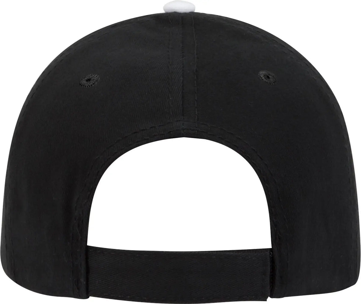 Otto 23-370 6 Panel Low Profile Baseball Cap - Blk/blk/wht - 1/2’’ - 7 5/8’’