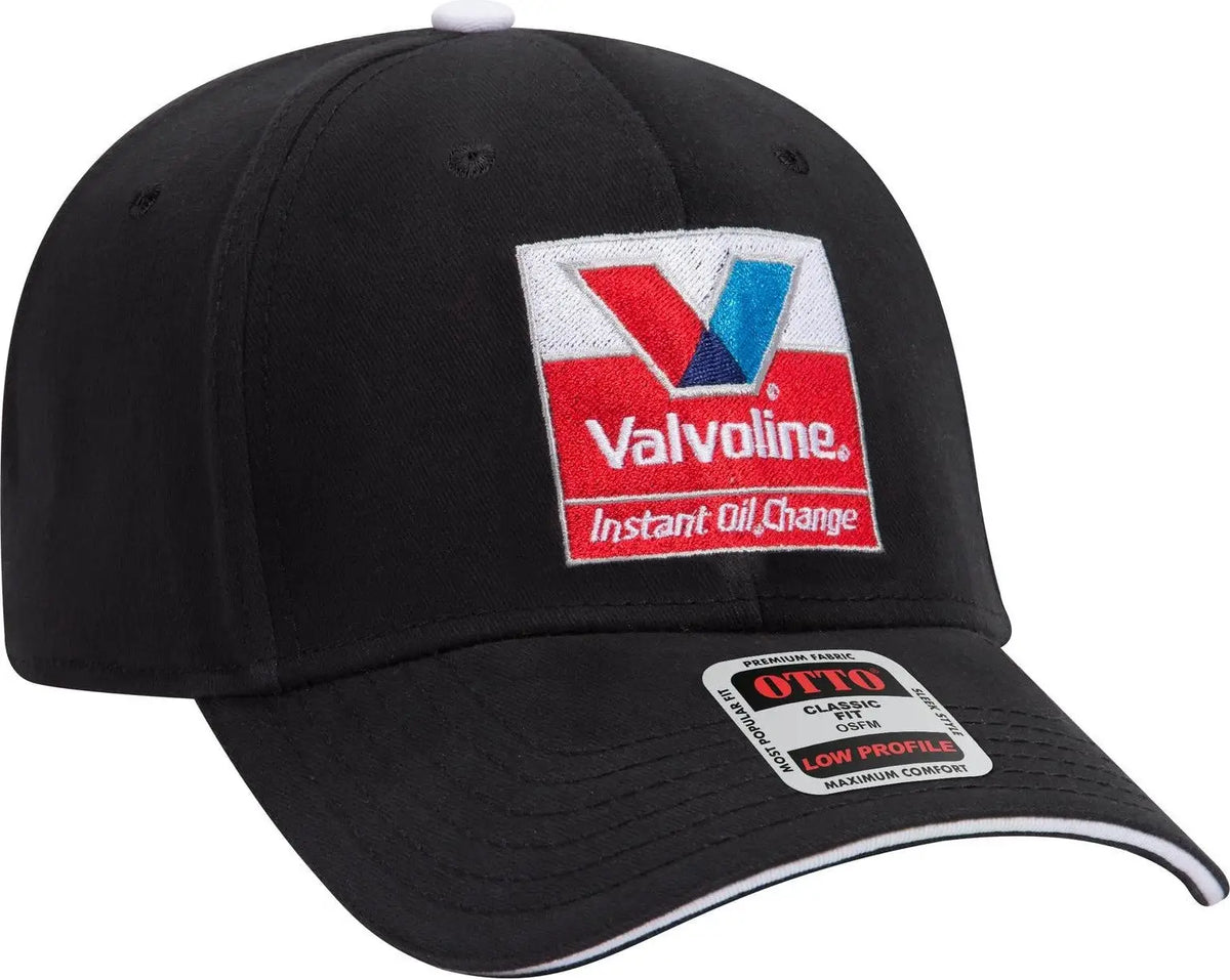 Otto 23-370 6 Panel Low Profile Baseball Cap - Blk/blk/wht - 1/2’’ - 7 5/8’’