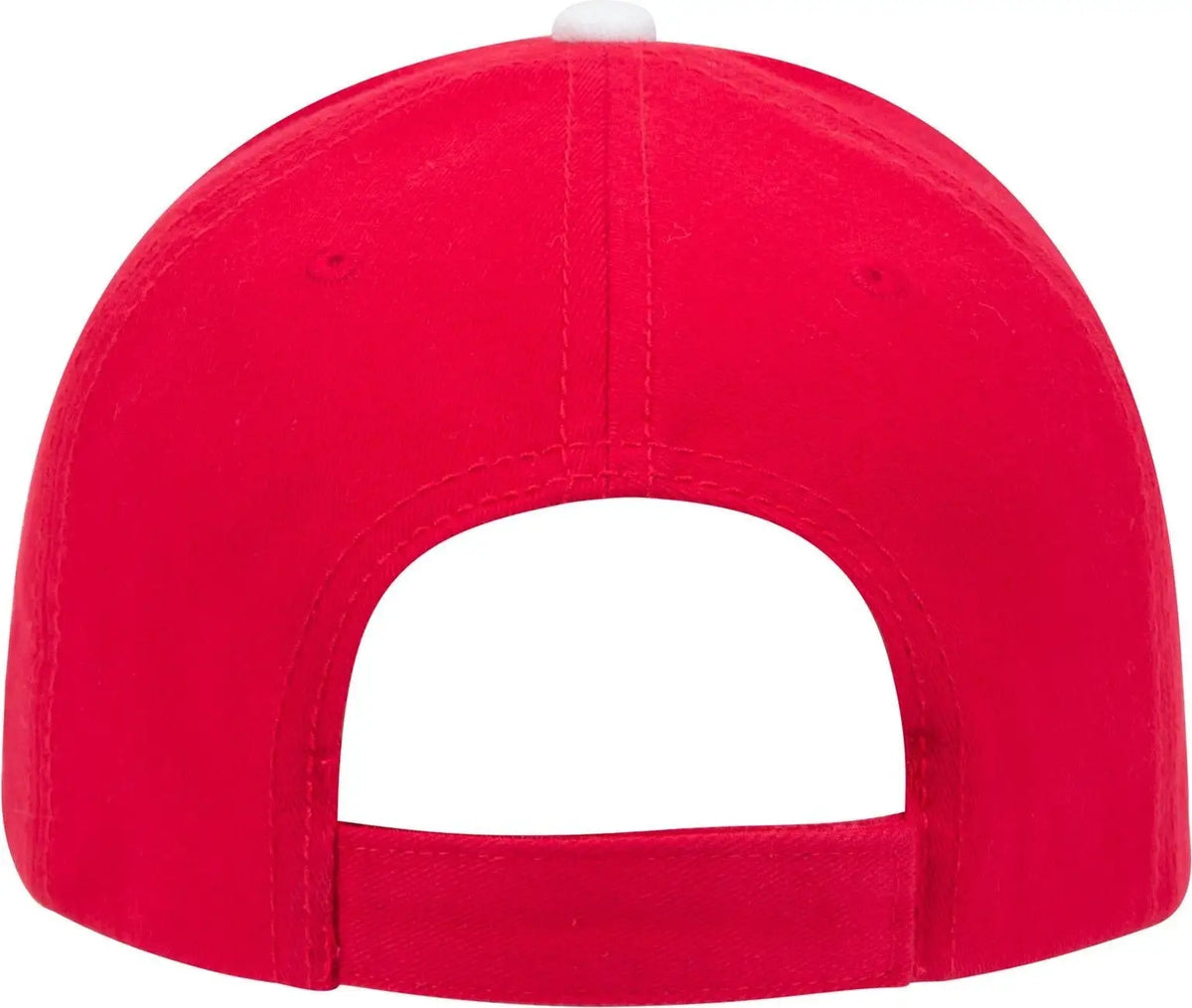 Otto 23-370 6 Panel Low Profile Baseball Cap - Red/red/wht - 1/2’’ - 7 5/8’’