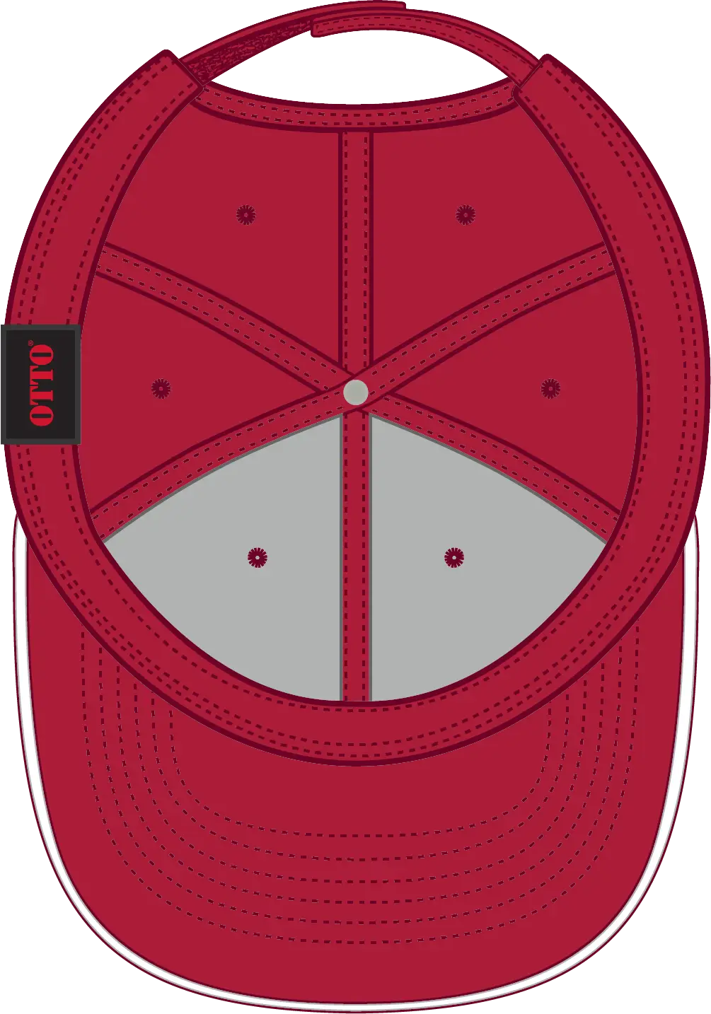 Otto 23-370 6 Panel Low Profile Baseball Cap - Red/red/wht - 1/2’’ - 7 5/8’’