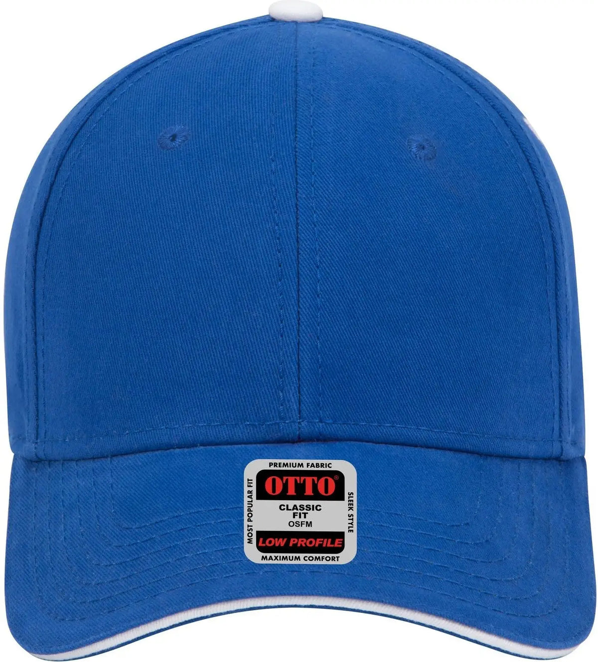 Otto 23-370 6 Panel Low Profile Baseball Cap - Ryl/ryl/wht - 1/2’’ - 7 5/8’’