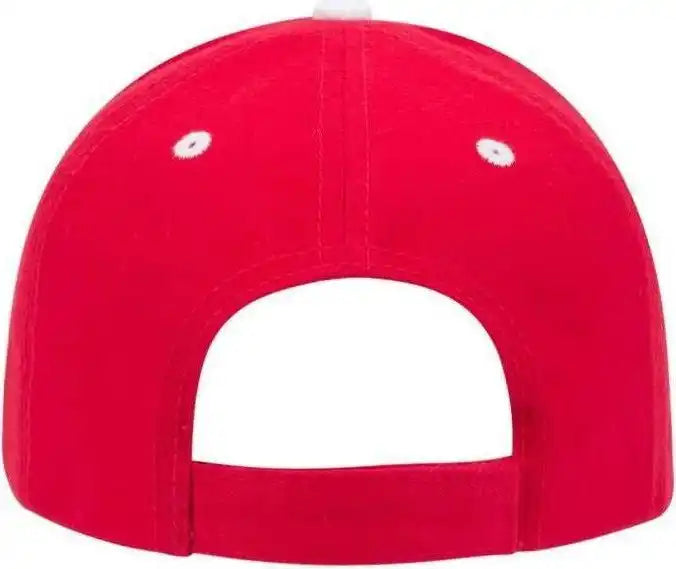 Otto 23 370 Superior Brushed Cotton Twill Sandwich Visor Low Profile Pro Style Structured Firm Front Panel Cap Red