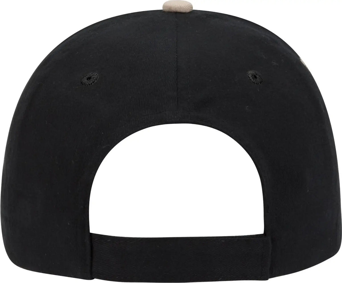 Otto 23-430 6 Panel Low Profile Baseball Cap - Blk/blk/kha - 1/2’’ - 7 5/8’’