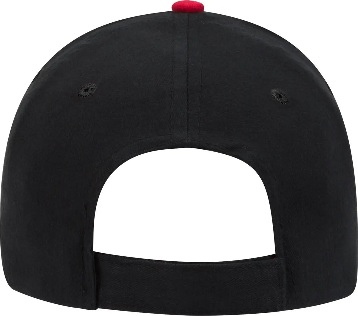 Otto 23-430 6 Panel Low Profile Baseball Cap - Blk/blk/red - 1/2’’ - 7 5/8’’