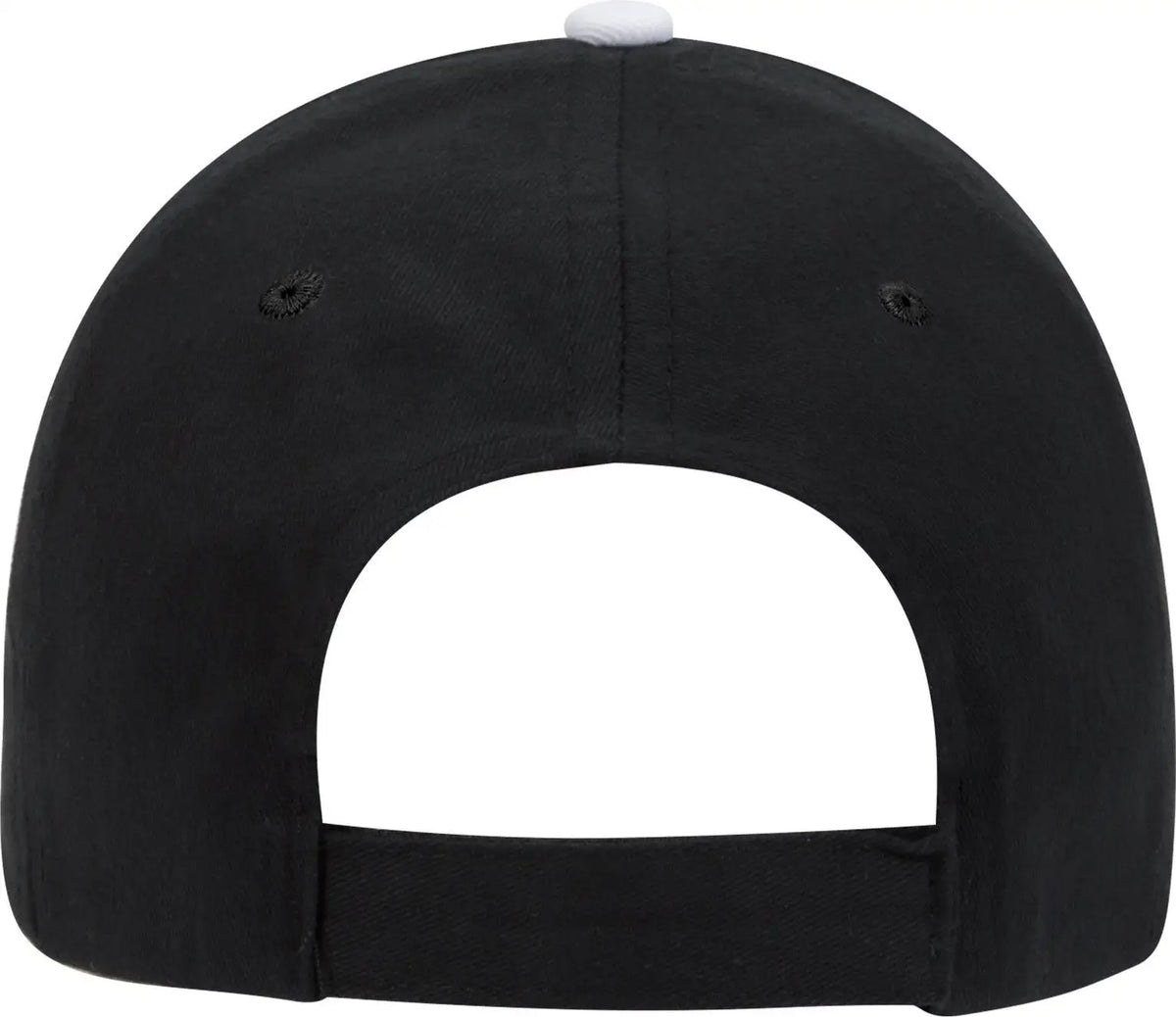 Otto 23-430 6 Panel Low Profile Baseball Cap - Blk/blk/wht - 1/2’’ - 7 5/8’’