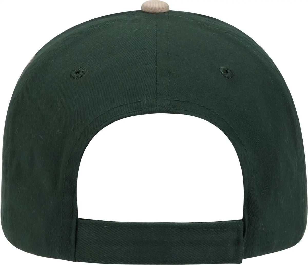 Otto 23-430 6 Panel Low Profile Baseball Cap - Dk.grn/dk.grn/kha - 1/2’’ - 7 5/8’’