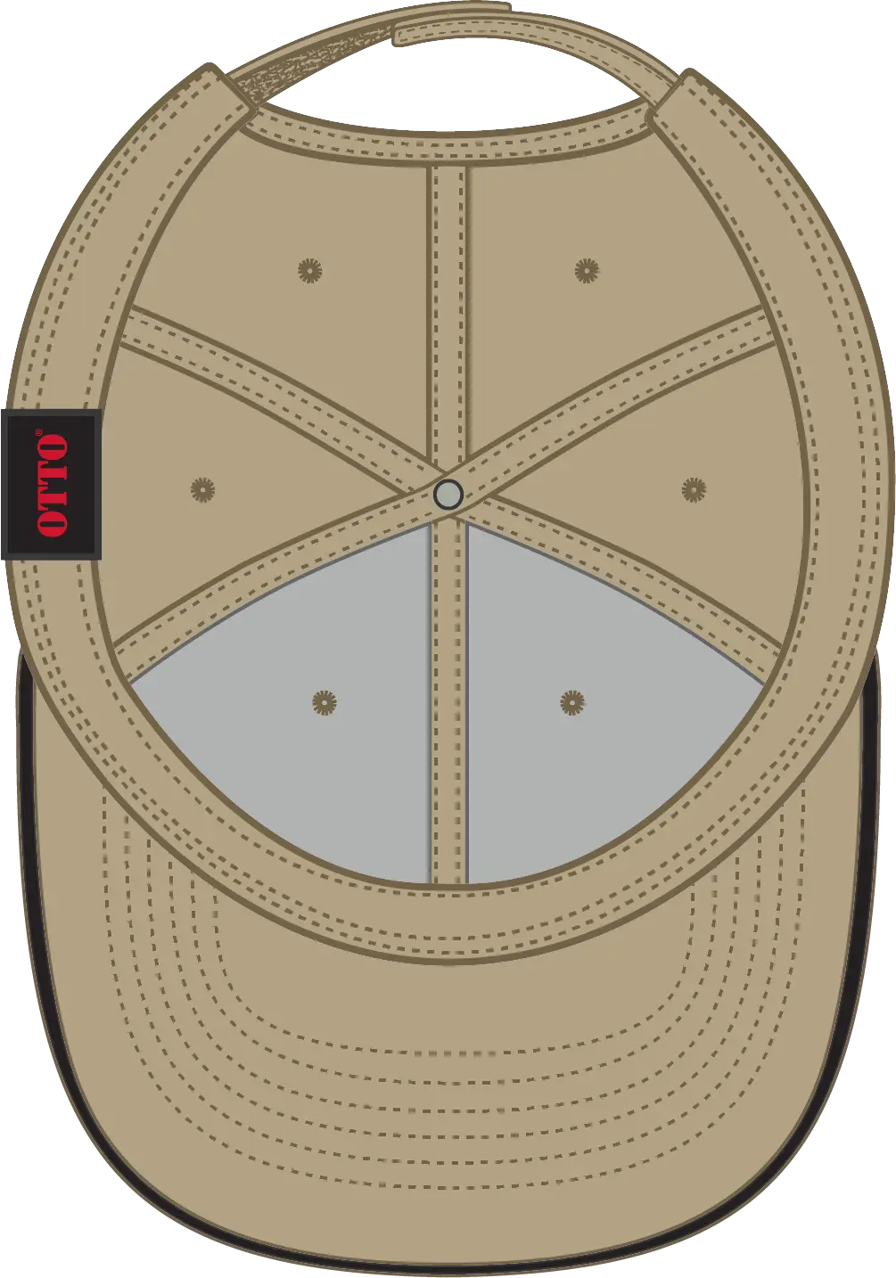 Otto 23-430 6 Panel Low Profile Baseball Cap - Kha/kha/blk