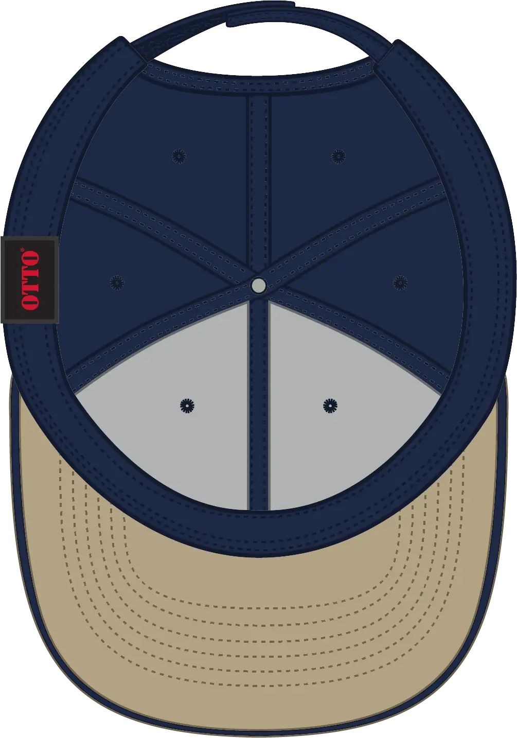 Otto 23-430 6 Panel Low Profile Baseball Cap - Kha/nvy/nvy - 1/2’’ - 7 5/8’’