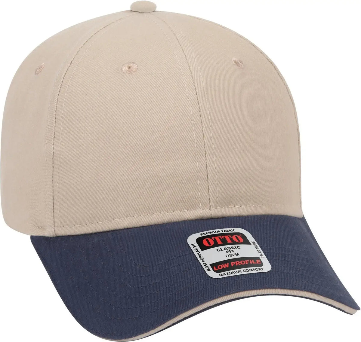 Otto 23-430 6 Panel Low Profile Baseball Cap - Nvy/kha/kha - 1/2’’ - 7 5/8’’