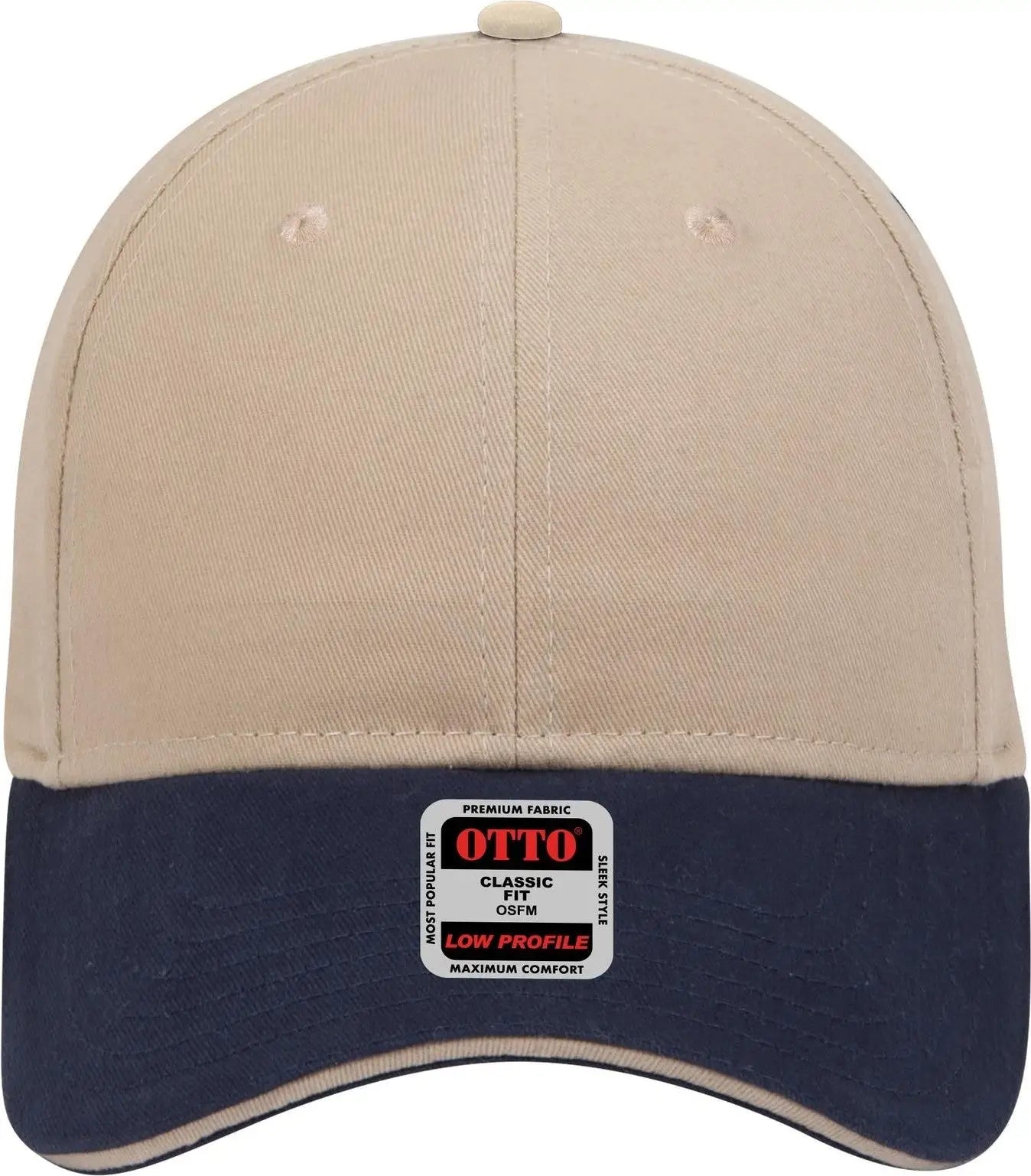 Otto 23-430 6 Panel Low Profile Baseball Cap - Nvy/kha/kha - 1/2’’ - 7 5/8’’