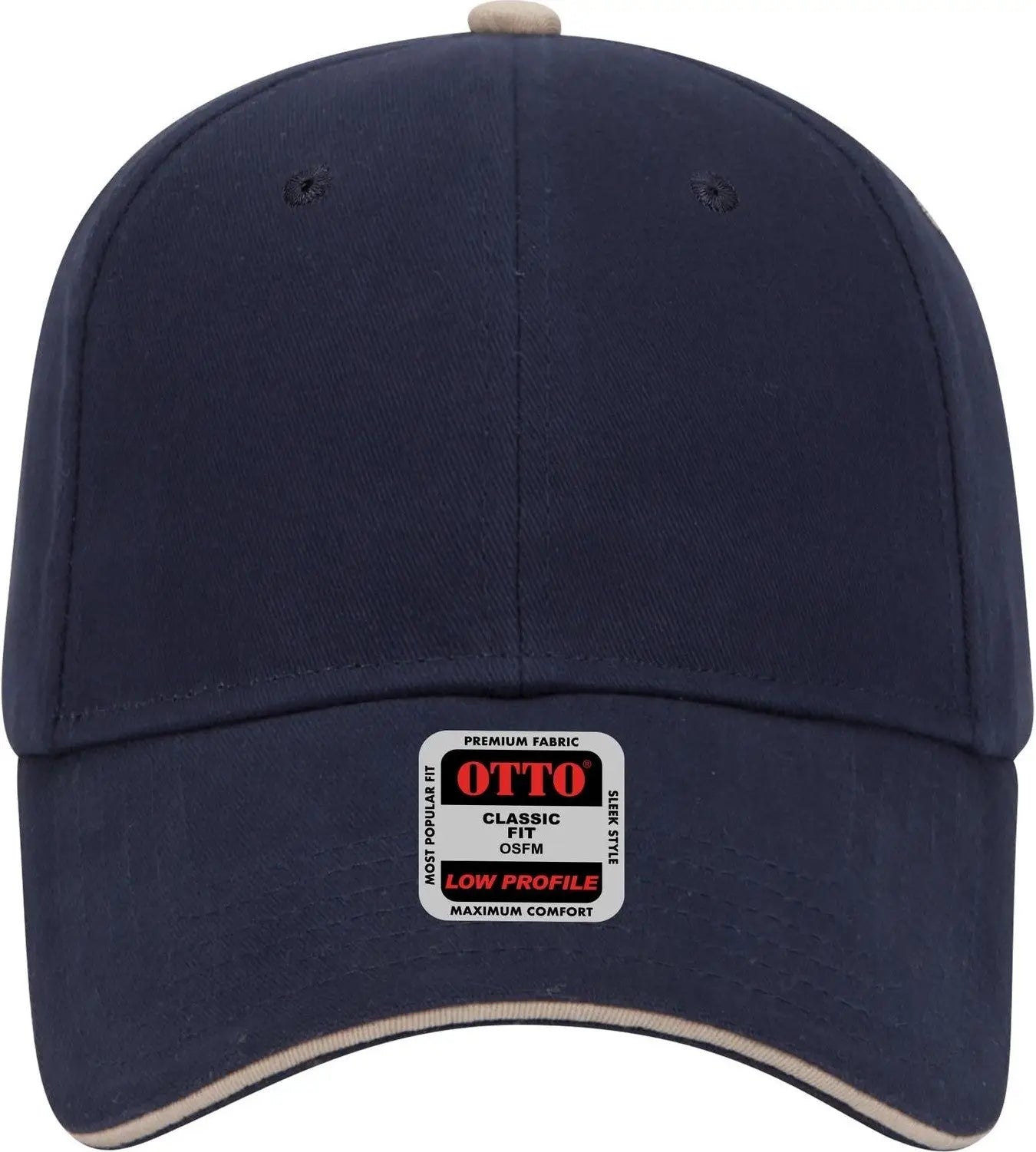 Otto 23-430 6 Panel Low Profile Baseball Cap - Nvy/nvy/kha - 1/2’’ - 7 5/8’’