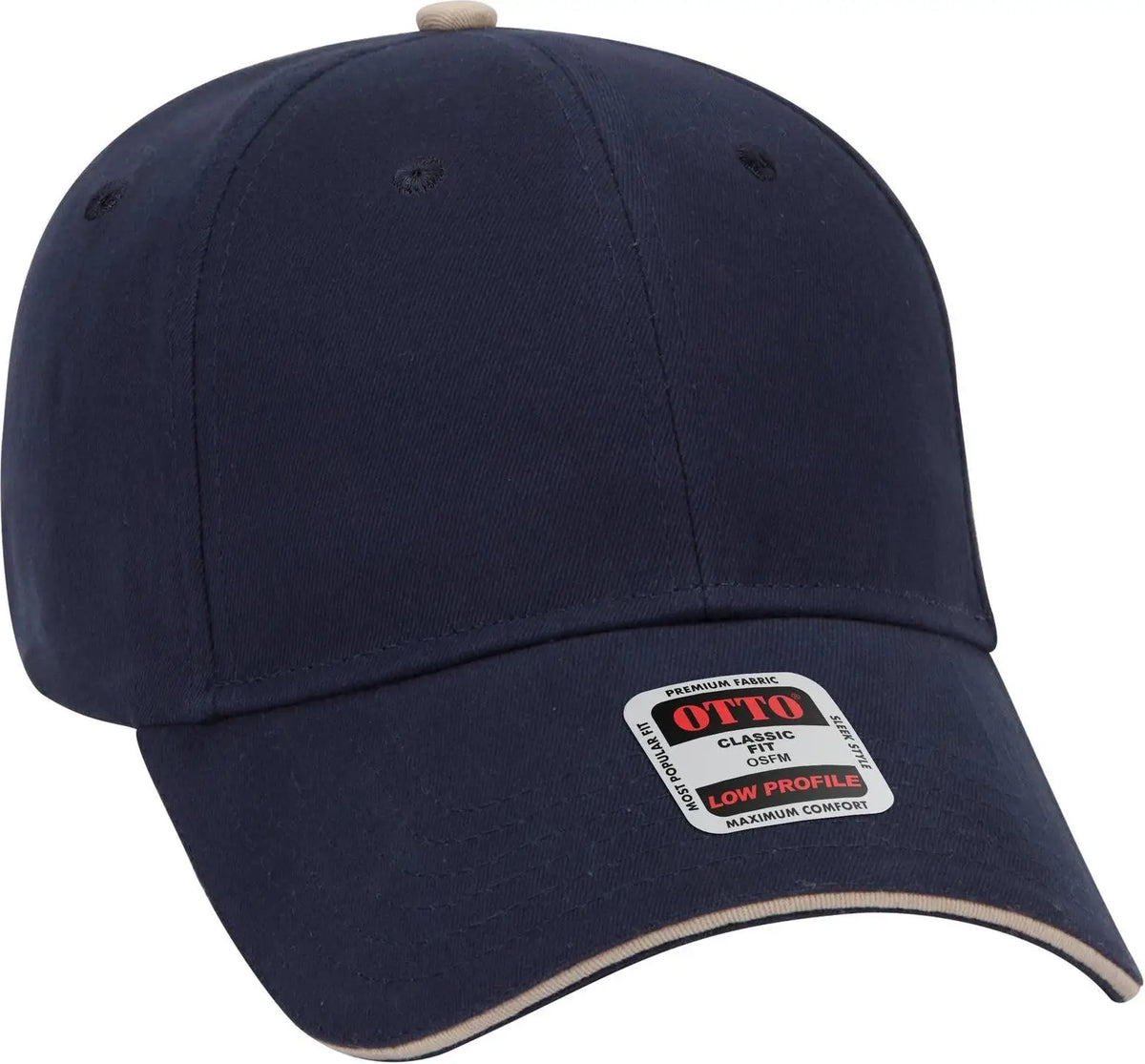 Otto 23-430 6 Panel Low Profile Baseball Cap - Nvy/nvy/kha - 1/2’’ - 7 5/8’’