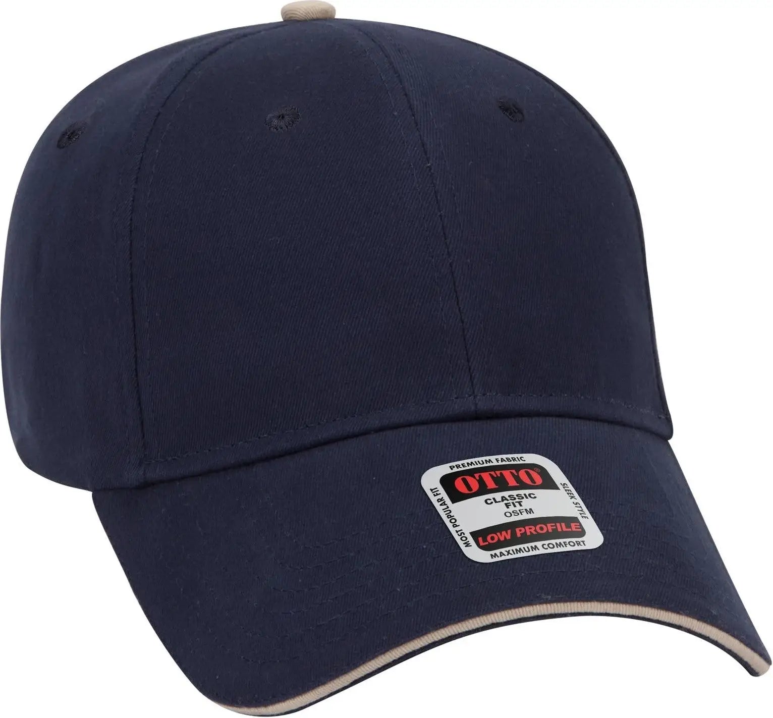 Otto 23-430 6 Panel Low Profile Baseball Cap - Nvy/nvy/kha - 1/2’’ - 7 5/8’’
