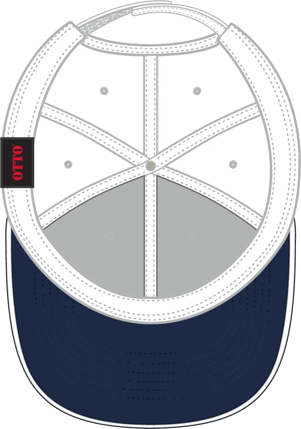 Otto 23-430 6 Panel Low Profile Baseball Cap - Nvy/wht/wht - 1/2’’ - 7 5/8’’