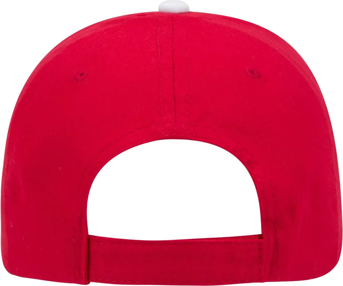 Otto 23-430 6 Panel Low Profile Baseball Cap - Red/red/wht - 1/2’’ - 7 5/8’’