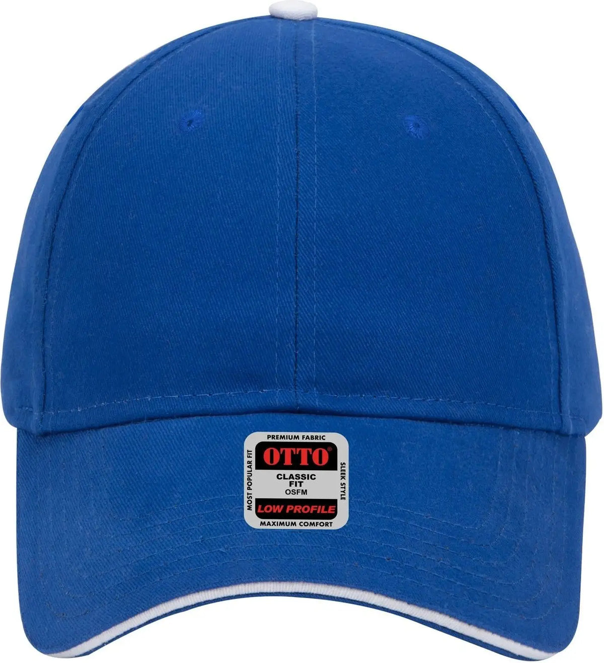 Otto 23-430 6 Panel Low Profile Baseball Cap - Ryl/ryl/wht - 1/2’’ - 7 5/8’’