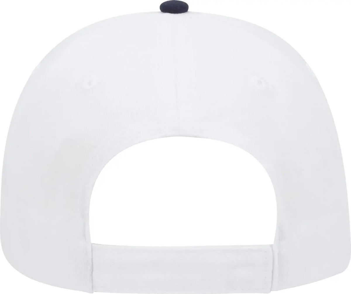 Otto 23-430 6 Panel Low Profile Baseball Cap - Wht/wht/nvy