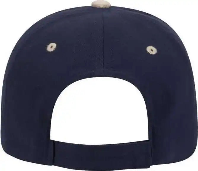 Otto 23-430 Brushed Cotton Twill Sandwich Visor Low Profile Pro Style Cap with 6 Embroidered Eyelets - Khaki Navy