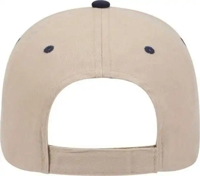 Otto 23-430 Brushed Cotton Twill Sandwich Visor Low Profile Pro Style Cap with 6 Embroidered Eyelets - Khaki Navy