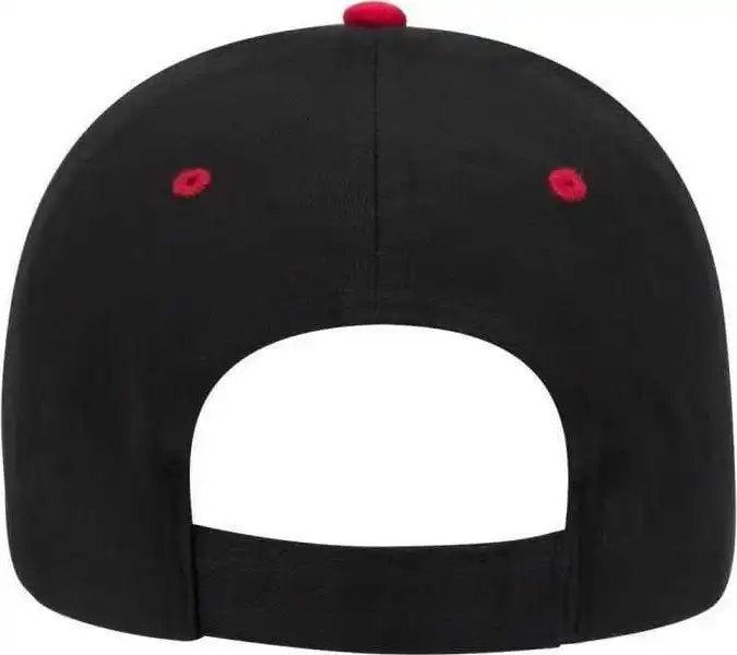 Otto 23-430 Brushed Cotton Twill Sandwich Visor Low Profile Pro Style Cap with 6 Embroidered Eyelets - Red Black