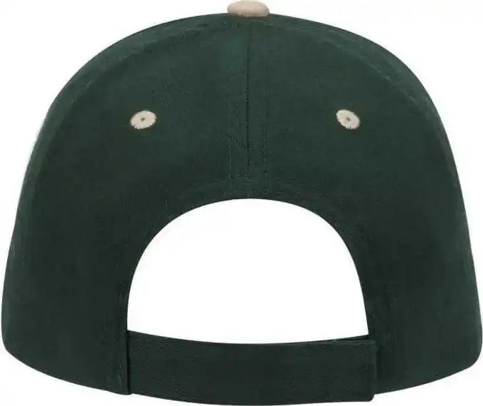 Otto 23 430 Brushed Cotton Twill Sandwich Visor Low Profile Pro Style Cap with 6 Embroidered Eyelets Khaki Dark Green