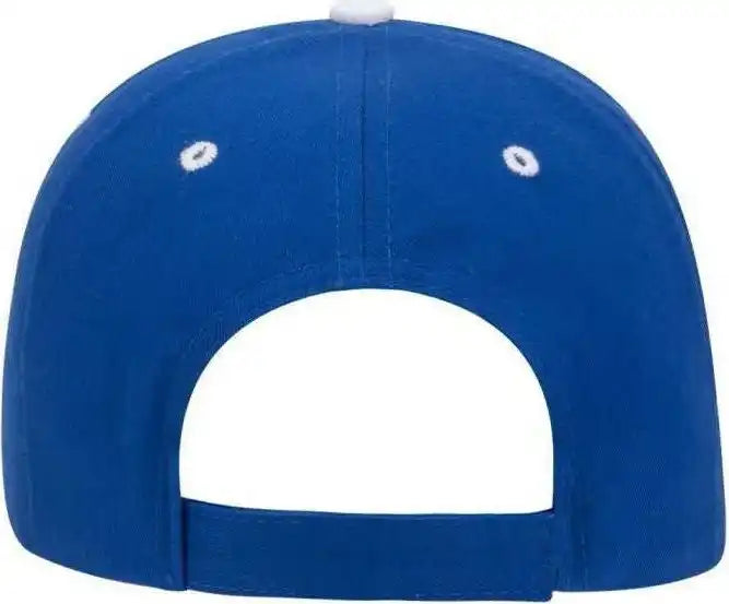 Otto 23-430 Brushed Cotton Twill Sandwich Visor Low Profile Pro Style Cap with 6 Embroidered Eyelets - Royal White