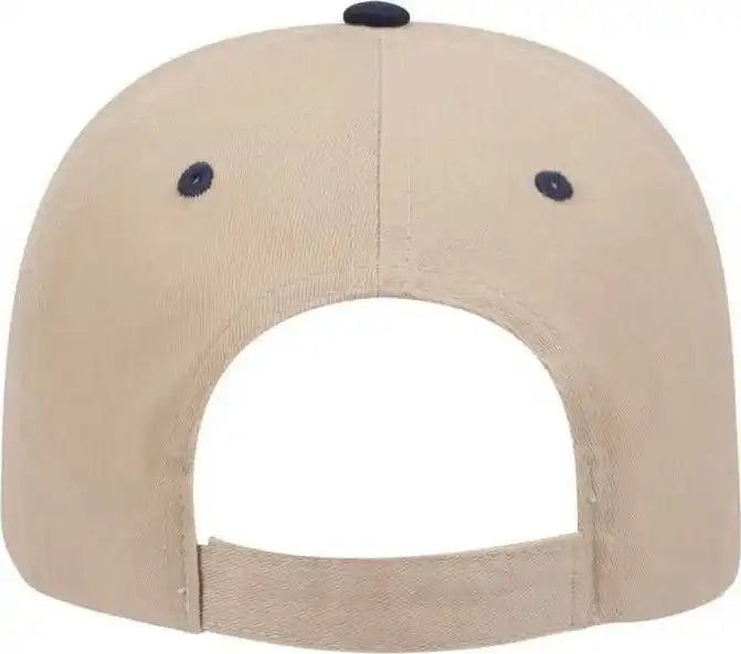 Otto 23 430 Brushed Cotton Twill Sandwich Visor Low Profile Pro Style Cap with 6 Embroidered Eyelets Navy Khaki