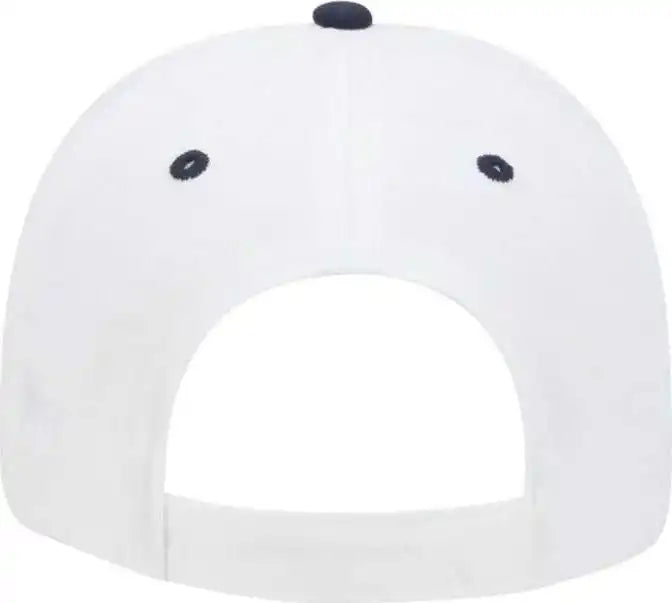 Otto 23-430 Brushed Cotton Twill Sandwich Visor Low Profile Pro Style Cap with 6 Embroidered Eyelets - Navy White