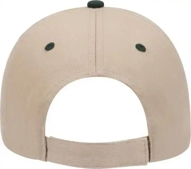 Otto 23 430 Brushed Cotton Twill Sandwich Visor Low Profile Pro Style Cap with 6 Embroidered Eyelets Dark Green Khaki