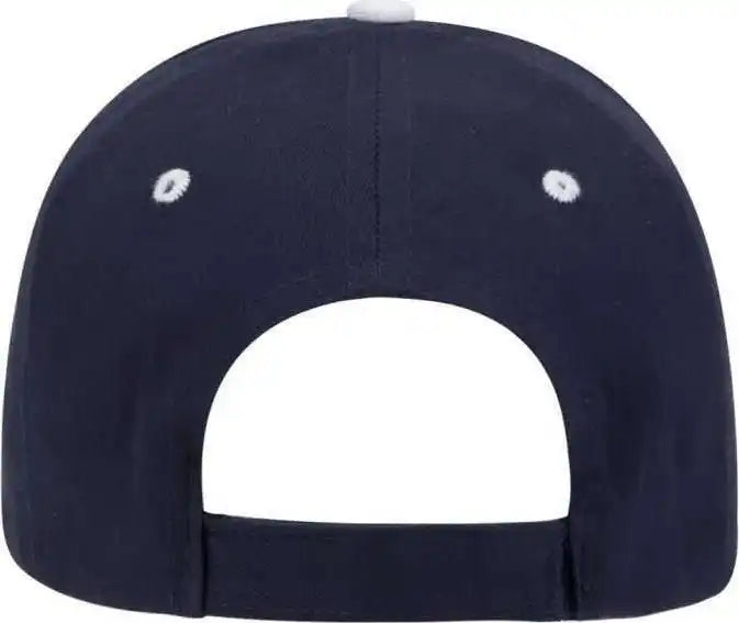 Otto 23-430 Brushed Cotton Twill Sandwich Visor Low Profile Pro Style Cap with 6 Embroidered Eyelets - Navy White