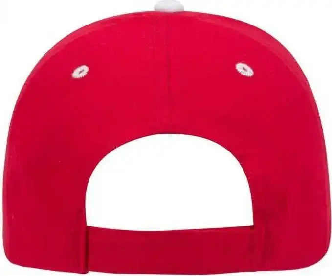 Otto 23-430 Brushed Cotton Twill Sandwich Visor Low Profile Pro Style Cap with 6 Embroidered Eyelets - Red White