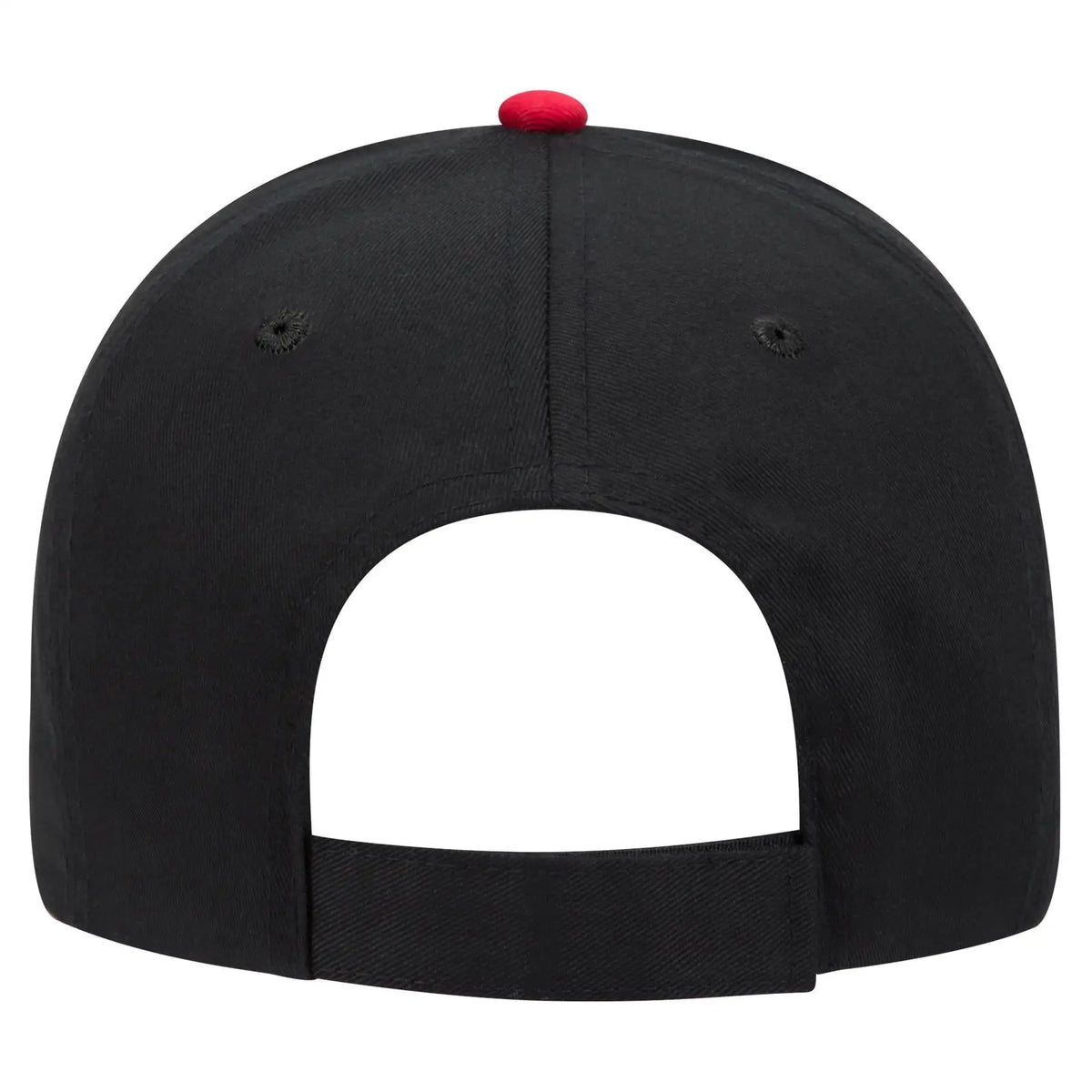 Otto 23-434 6 Panel Low Profile Baseball Cap - Blk/blk/red - 7 3/8’’ - 5/8’’