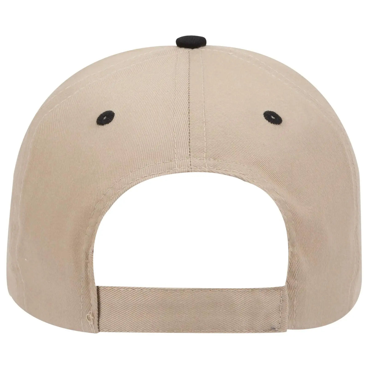 Otto 23-434 6 Panel Low Profile Baseball Cap - Blk/kha/kha - 7 3/8’’ - 5/8’’