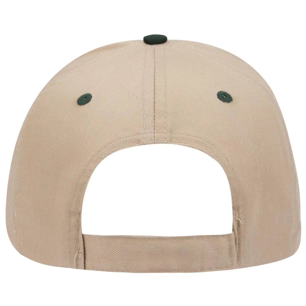 Otto 23-434 6 Panel Low Profile Baseball Cap - Dk.grn/kha/kha - 7 3/8’’ - 5/8’’