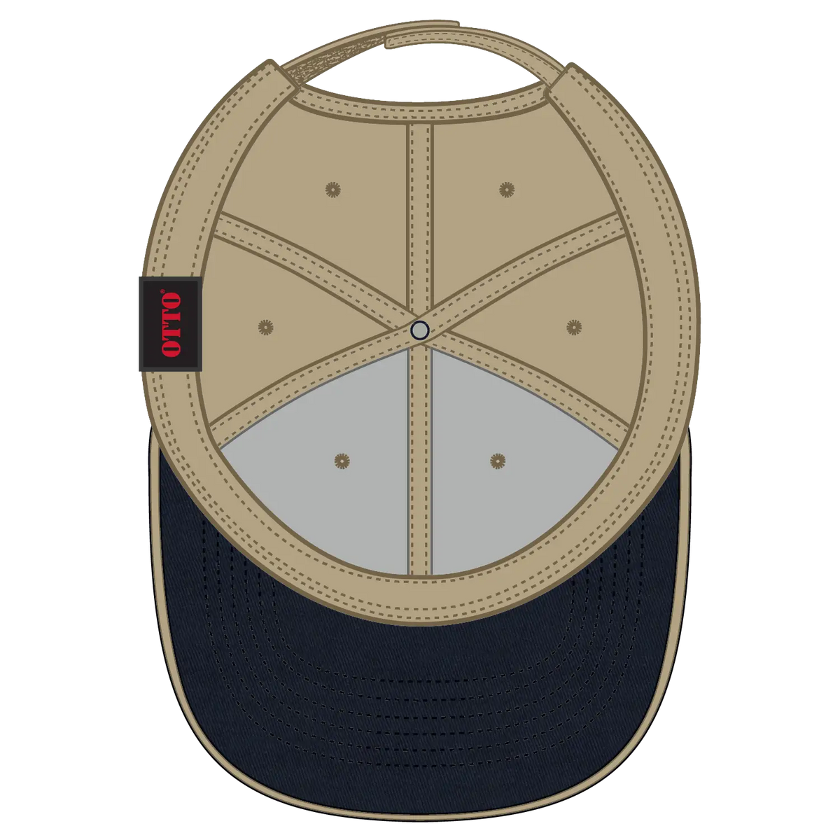 Otto 23-434 6 Panel Low Profile Baseball Cap - Nvy/kha/kha - 7 3/8’’ - 5/8’’