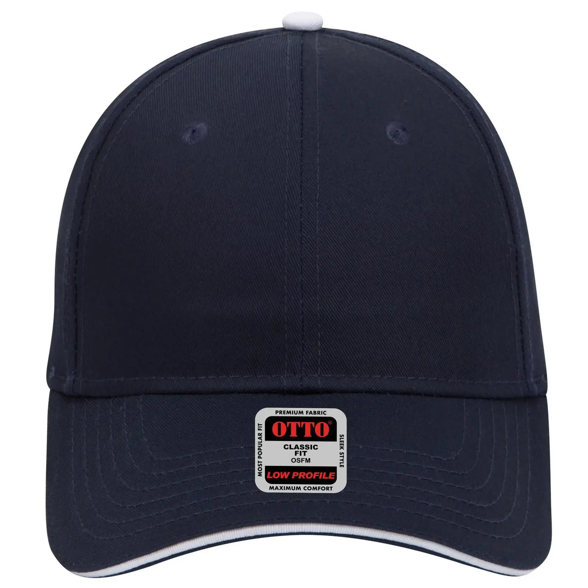 Otto 23-434 6 Panel Low Profile Baseball Cap - Nvy/nvy/wht - 7 3/8’’ - 5/8’’