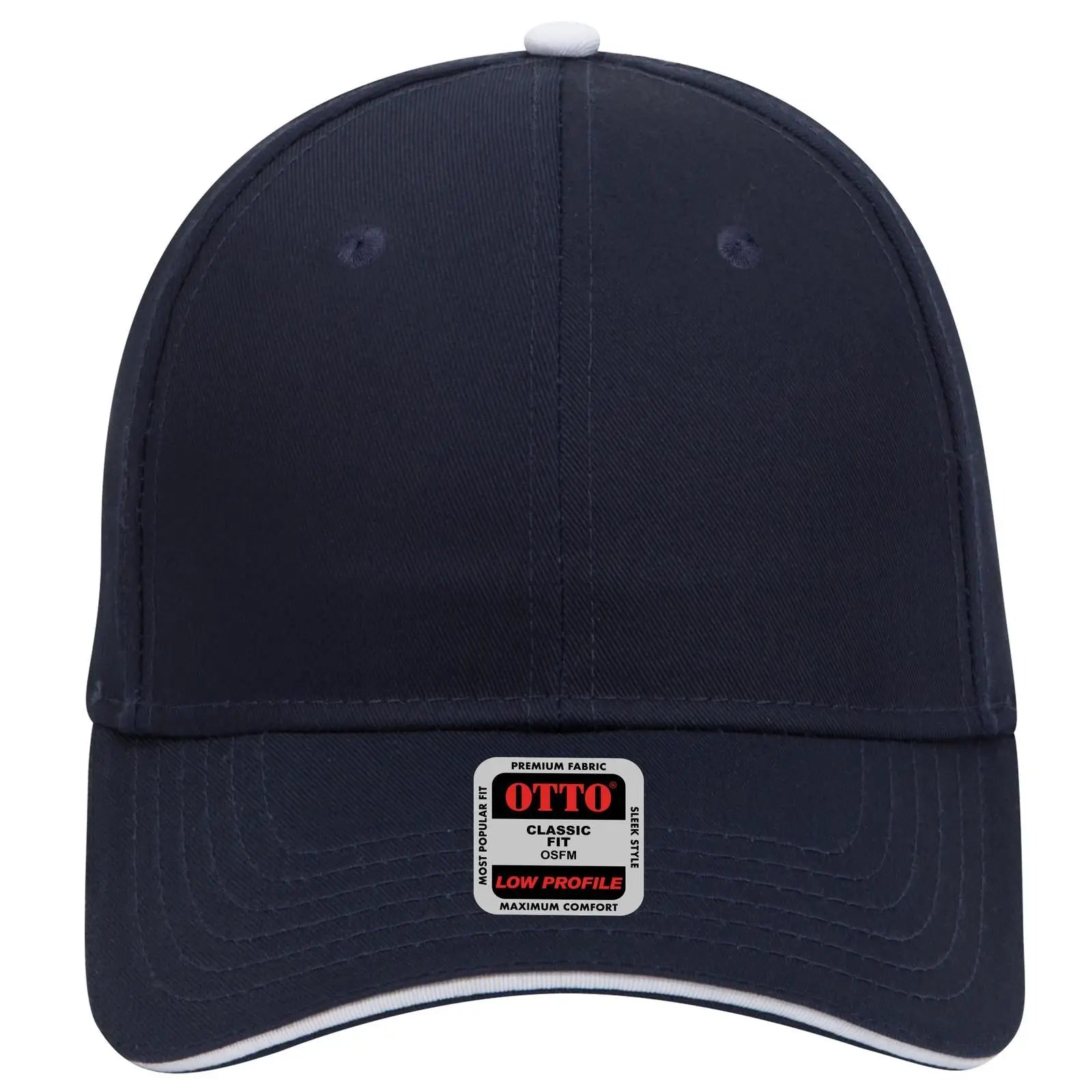 Otto 23-434 6 Panel Low Profile Baseball Cap - Nvy/nvy/wht - 7 3/8’’ - 5/8’’