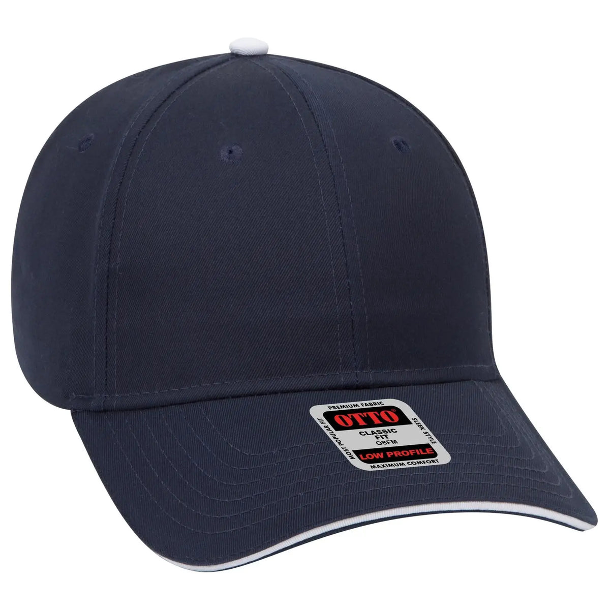 Otto 23-434 6 Panel Low Profile Baseball Cap - Nvy/nvy/wht - 7 3/8’’ - 5/8’’