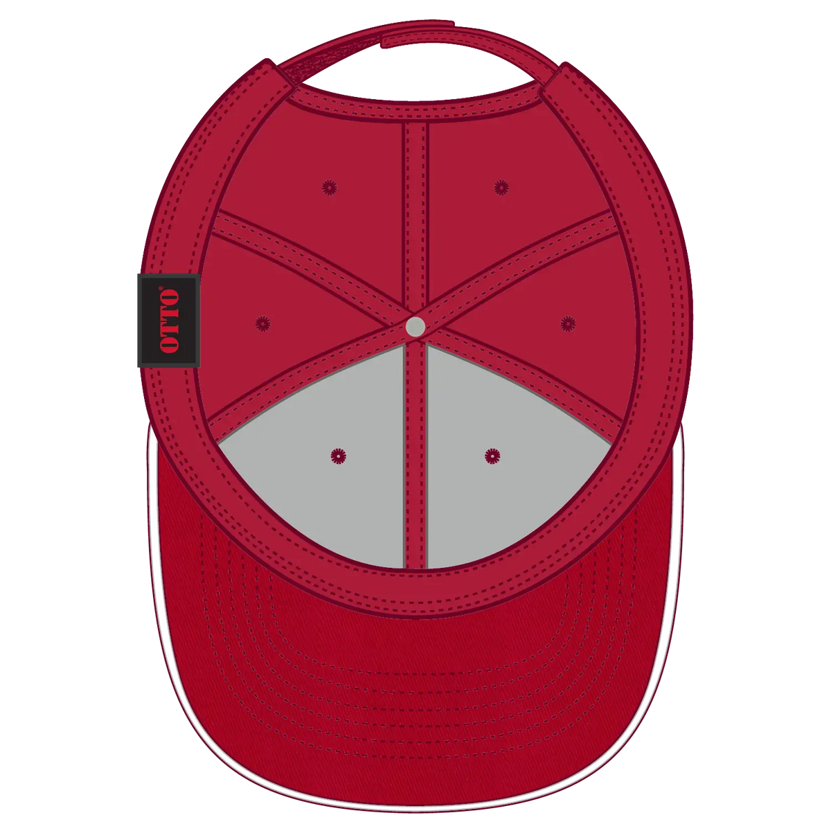 Otto 23-434 6 Panel Low Profile Baseball Cap - Red/red/wht - 7 3/8’’ - 5/8’’