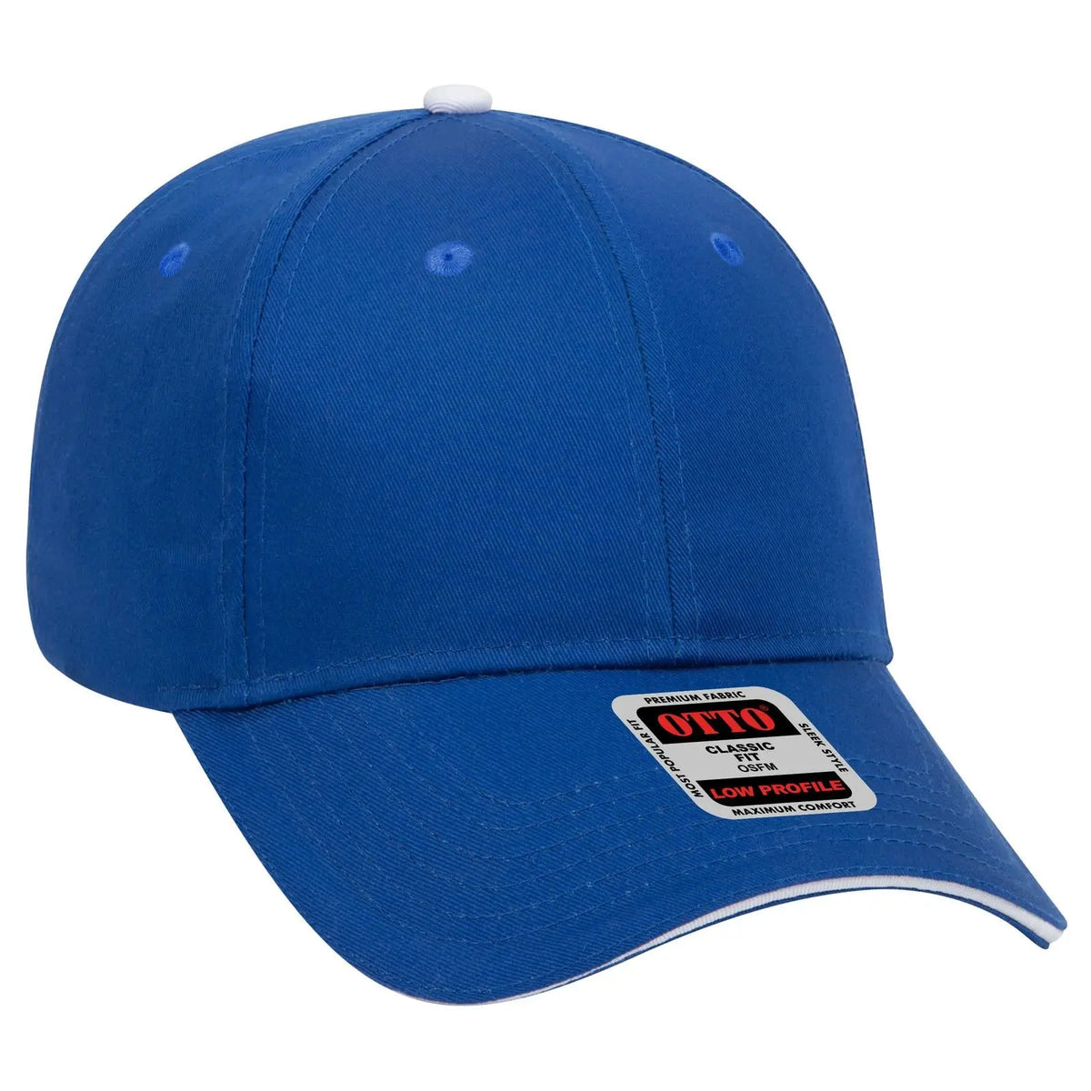 Otto 23-434 6 Panel Low Profile Baseball Cap - Ryl/ryl/wht - 7 3/8’’ - 5/8’’