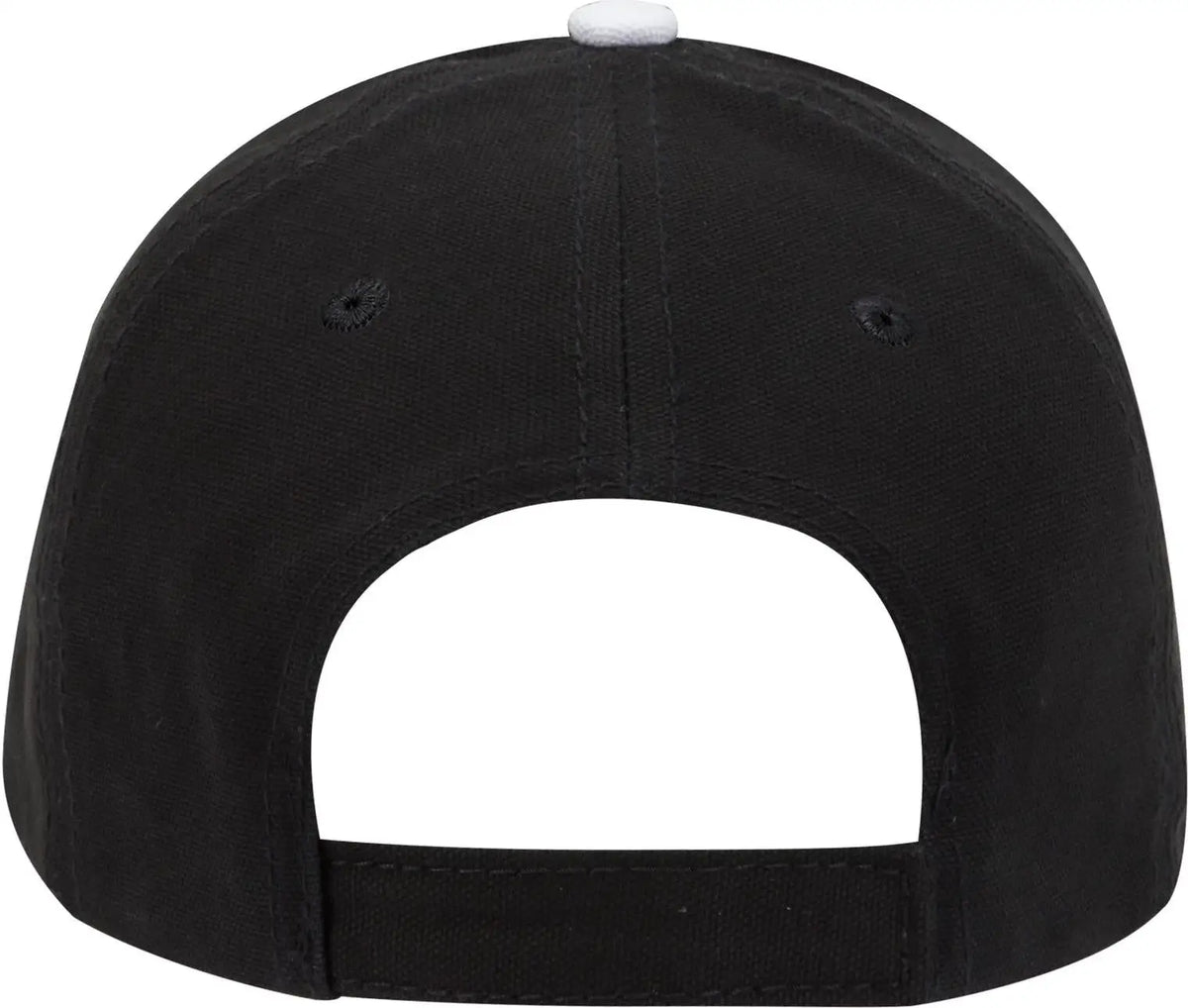 Otto 23-484 6 Panel Low Profile Baseball Cap - Blk/blk/wht - 1/2’’ - 7 5/8’’