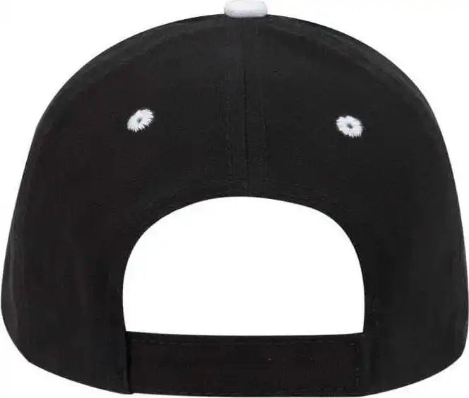 Otto 23-484 Brushed Cotton Canvas Sandwich Visor Low Profile Pro Style Cap - Black White - one Size Fits Most