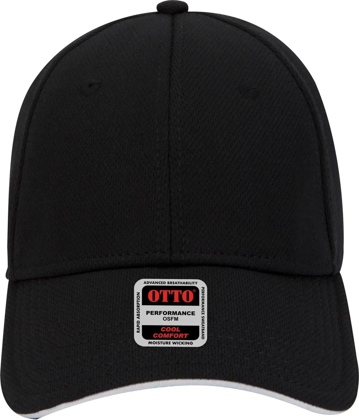 Otto 23-735 6 Panel Low Profile Baseball Cap - Blk/blk/wht - 1/2’’ - 7 5/8’’